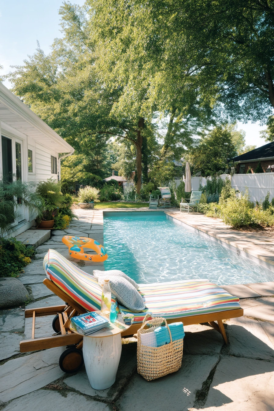 7. Poolside Flagstone Patio for Summer Living