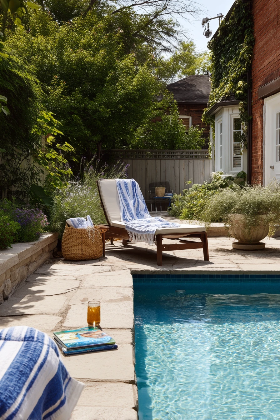 7. Poolside Flagstone Patio for Summer Living