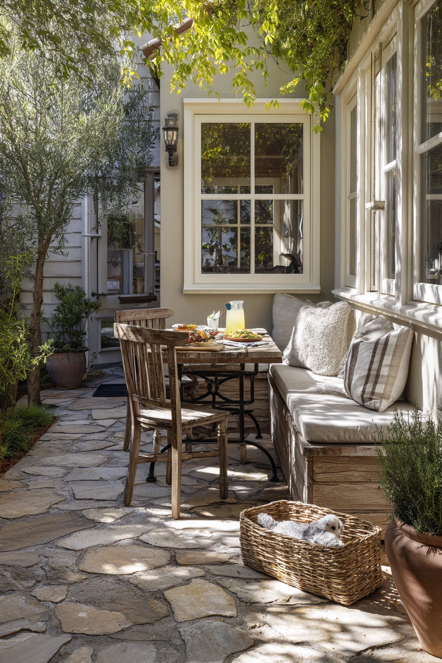 1. Everyday Family Flagstone Patio With Dining Zone