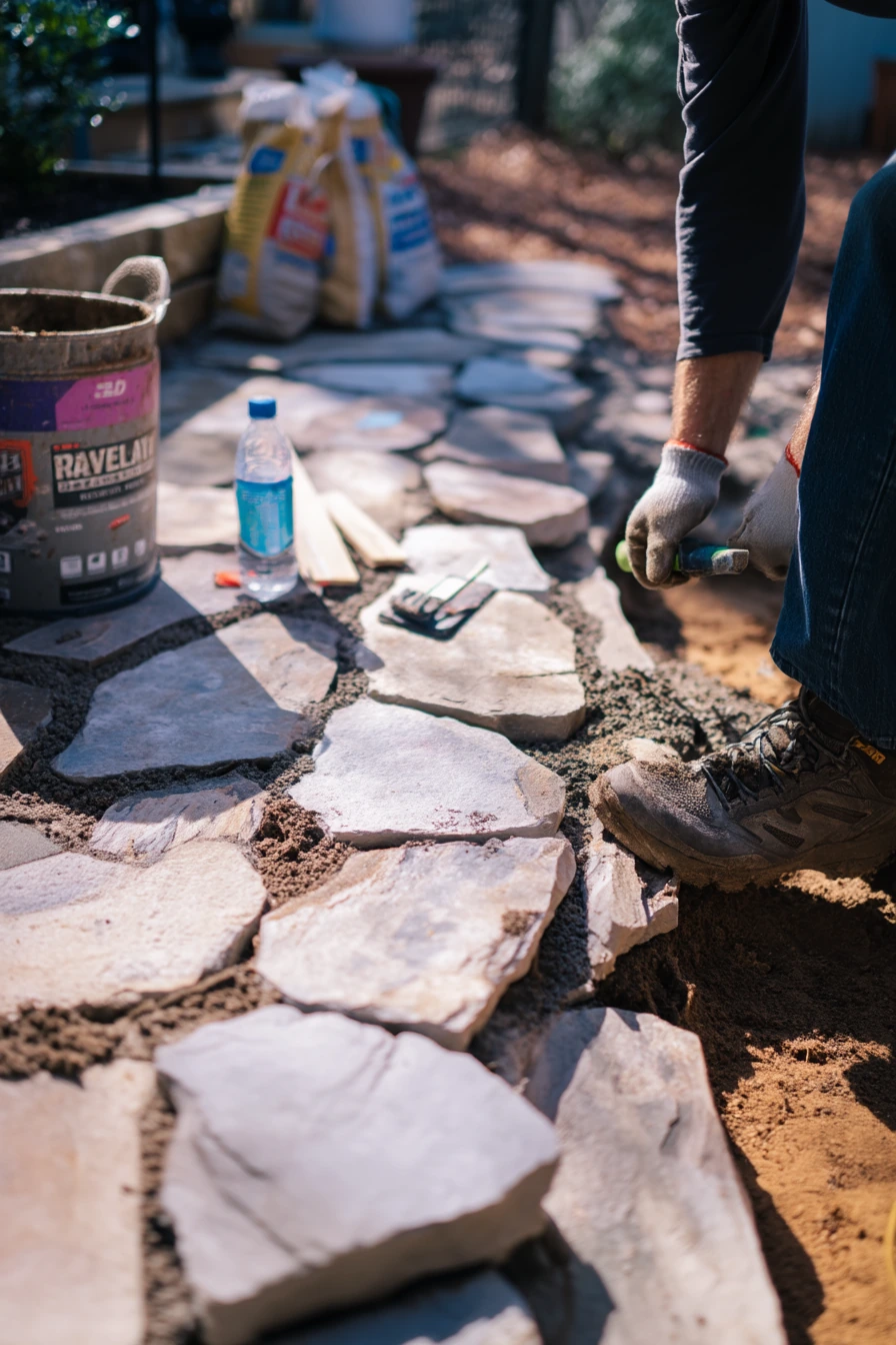9. Budget-Friendly Flagstone Patio DIY Moment