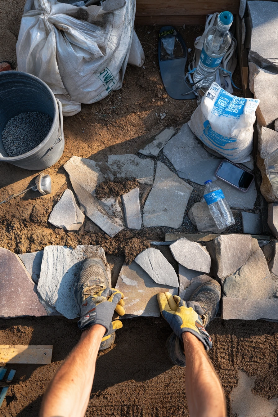 9. Budget-Friendly Flagstone Patio DIY Moment