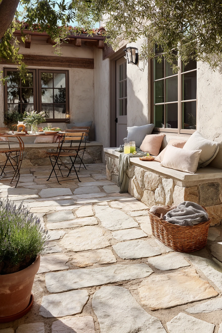 1. Everyday Family Flagstone Patio With Dining Zone