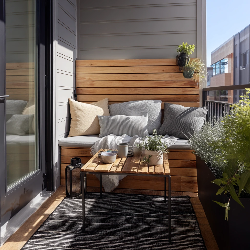 Small Urban Deck Off a Kitchen Door