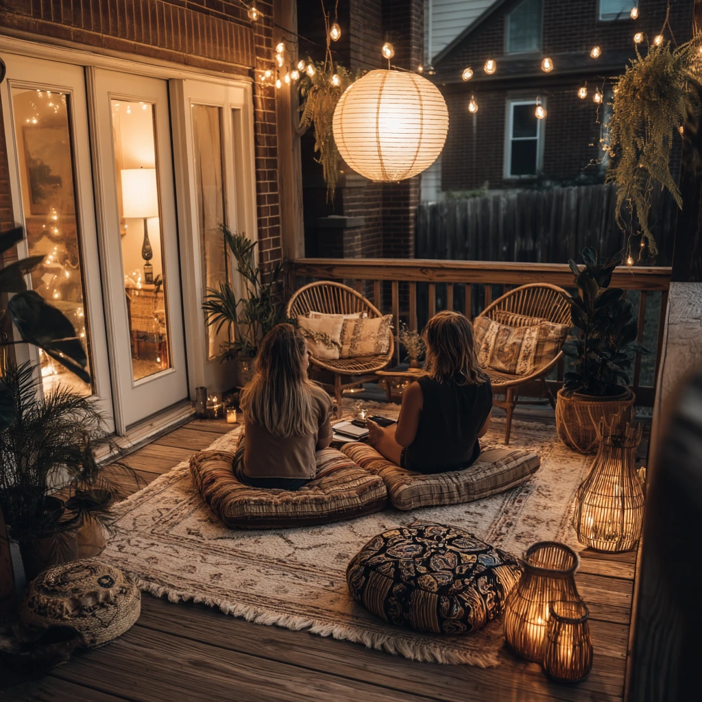 Boho Evening Deck for a Young Renters' Home