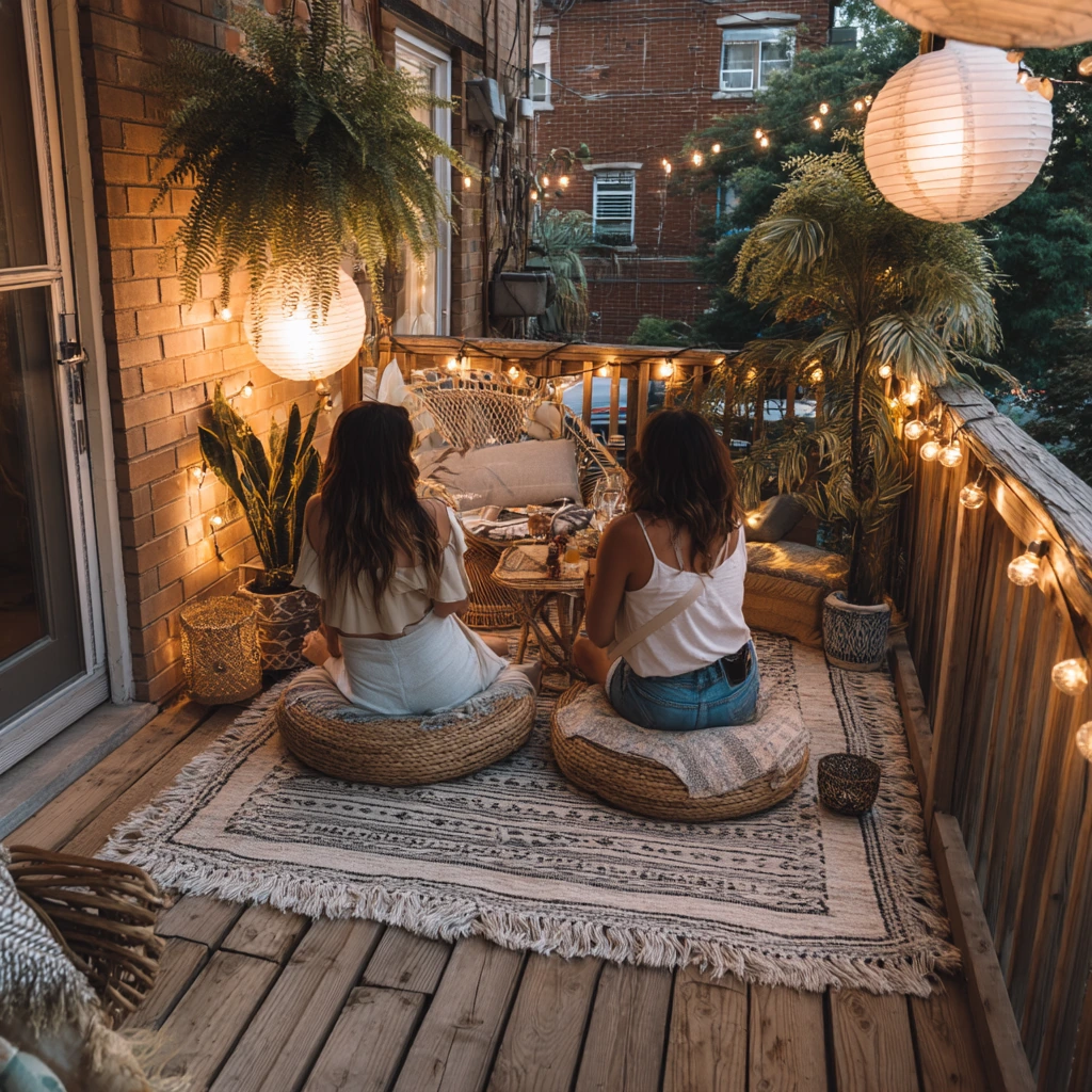 Boho Evening Deck for a Young Renters' Home