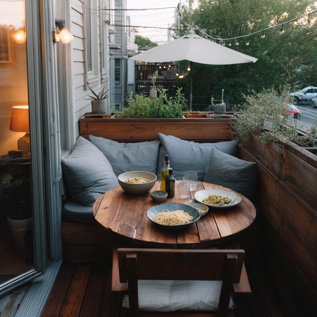 Compact Deck With Outdoor Dining for Two