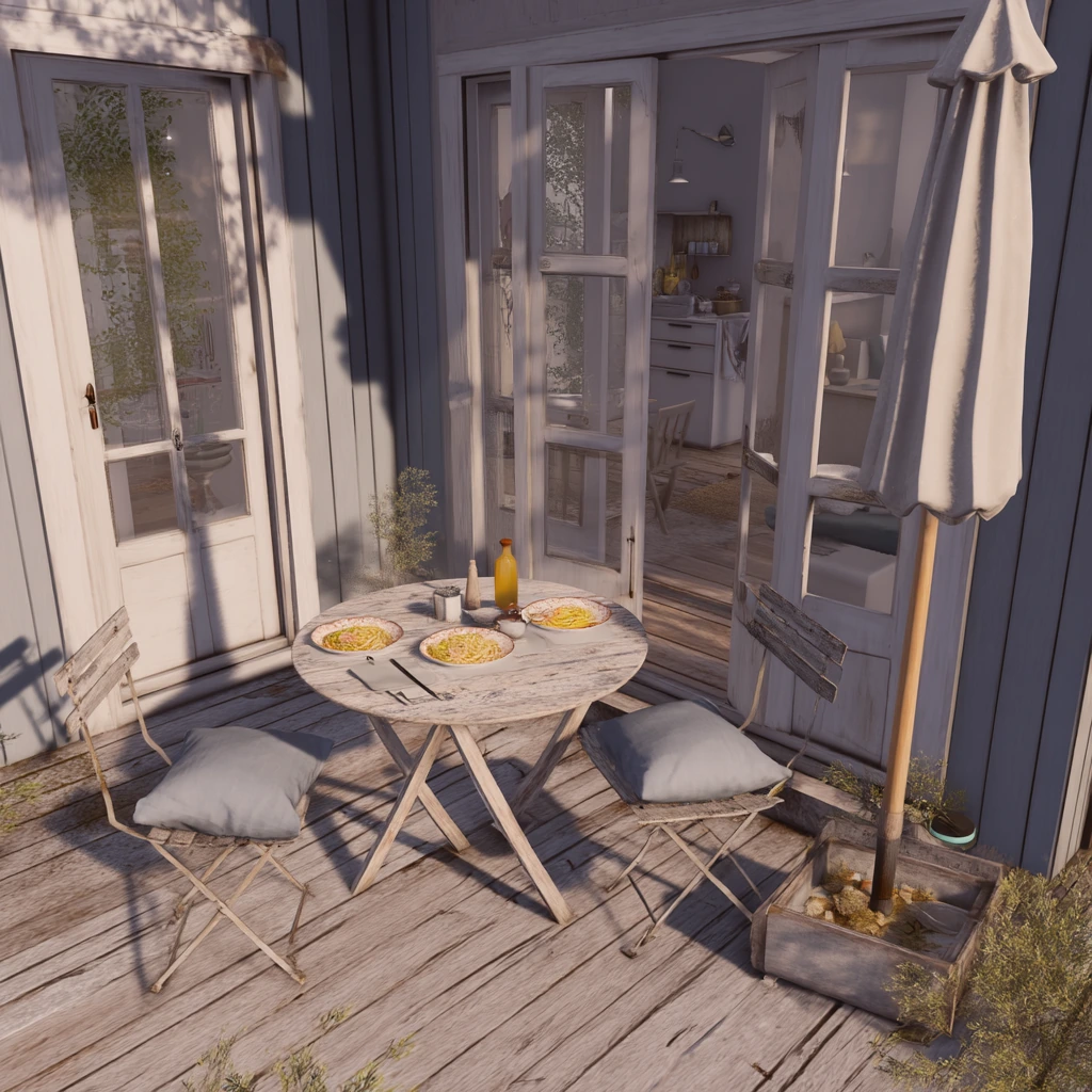 Compact Deck With Outdoor Dining for Two