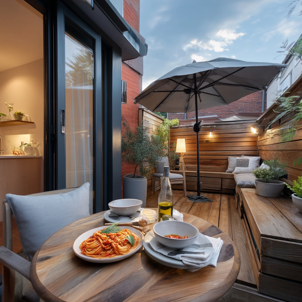 Compact Deck With Outdoor Dining for Two