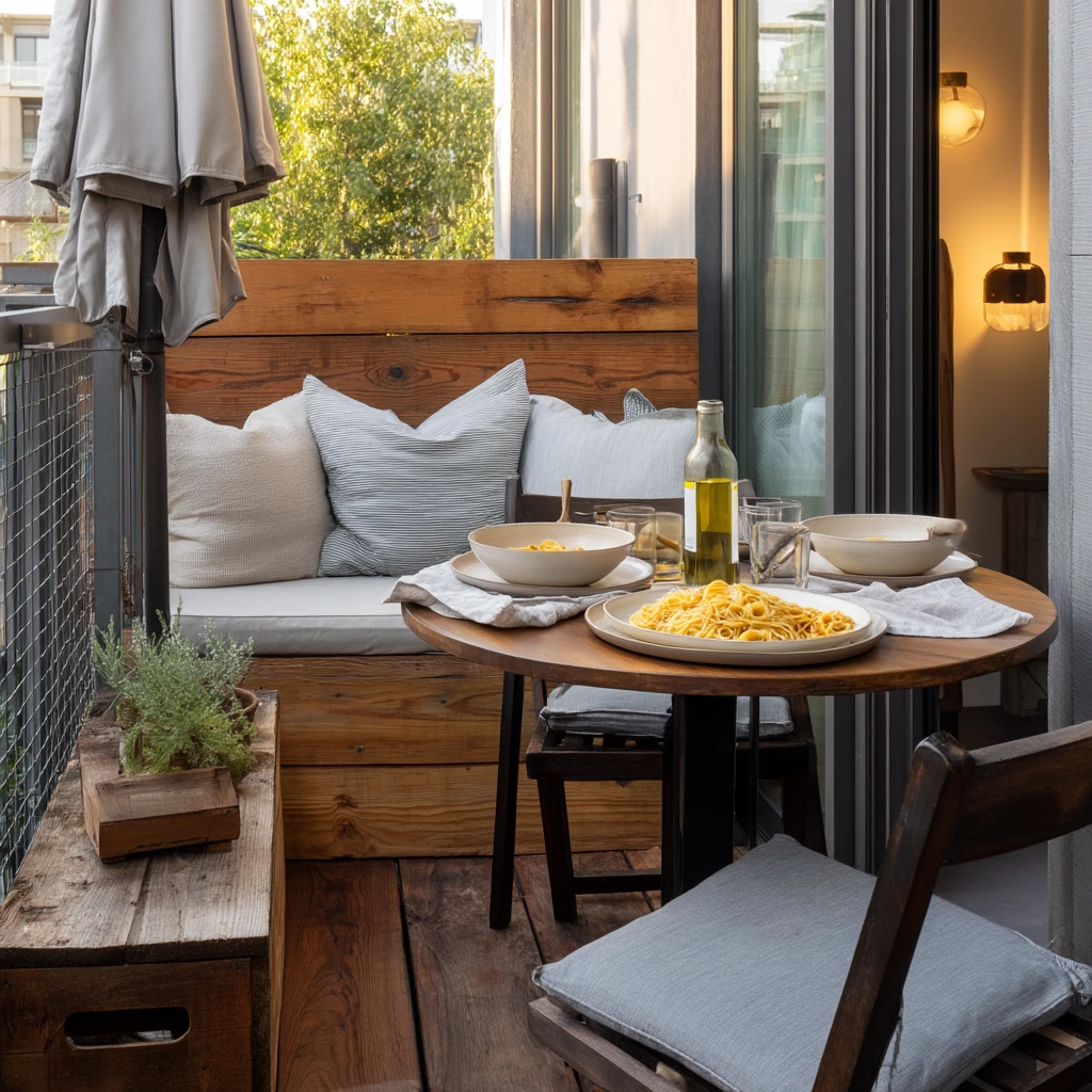 Compact Deck With Outdoor Dining for Two
