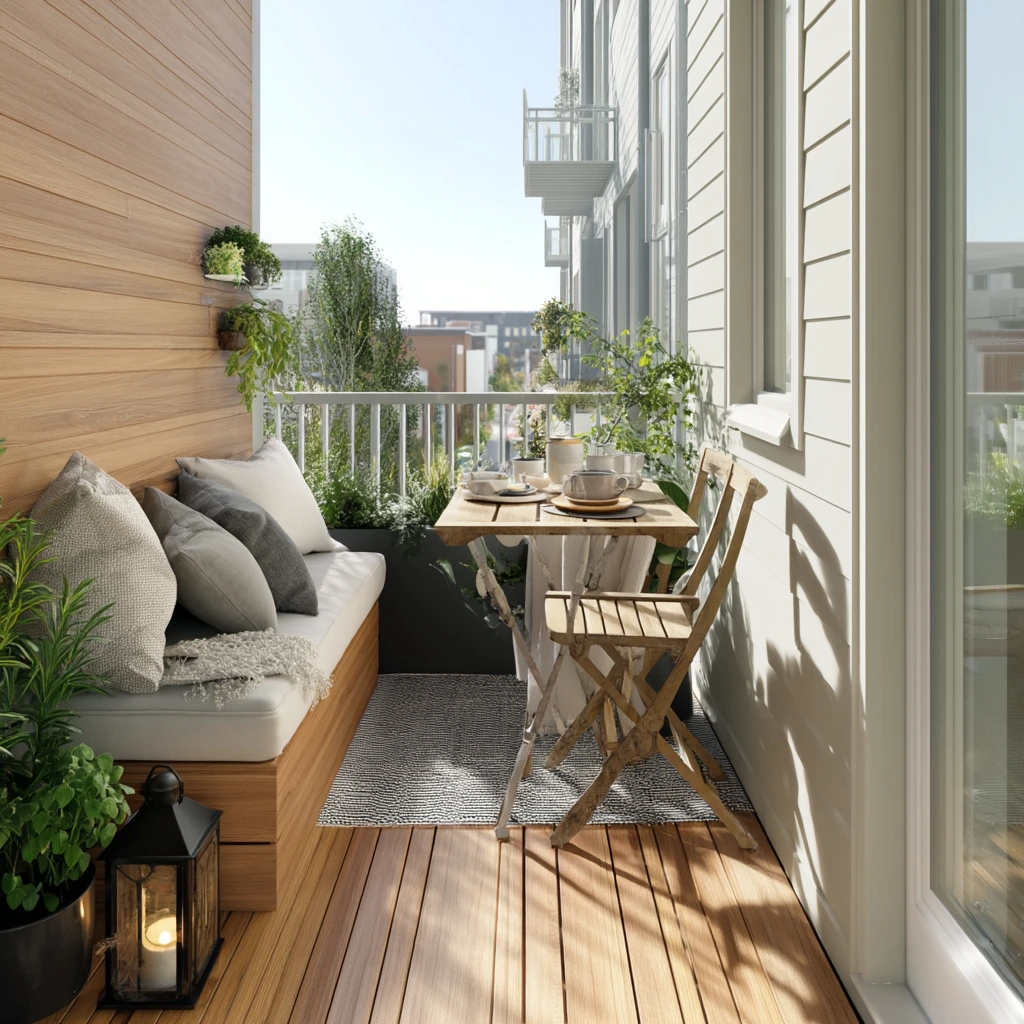 Small Urban Deck Off a Kitchen Door