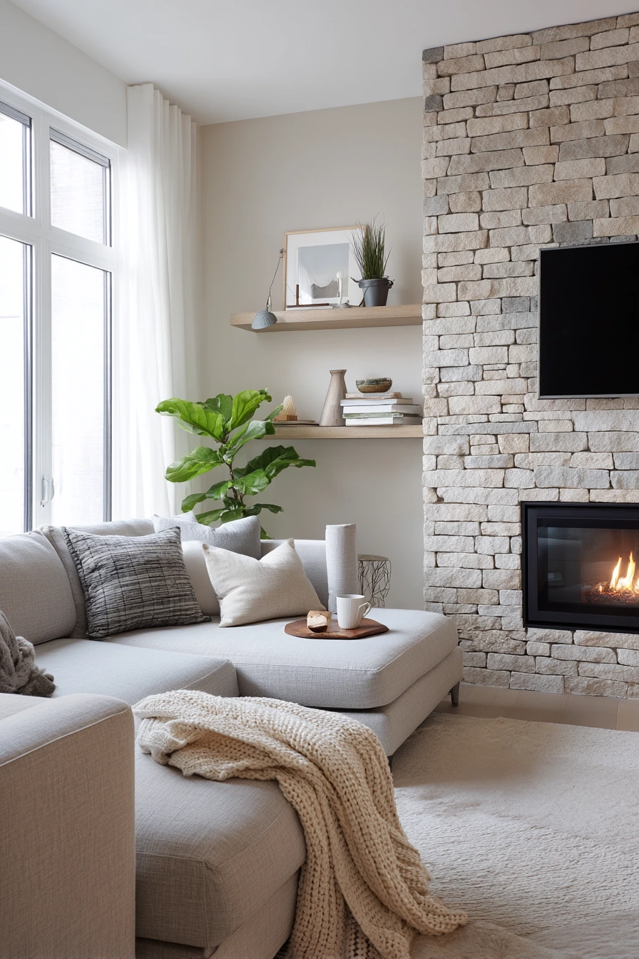 Compact Townhouse Fireplace Wall