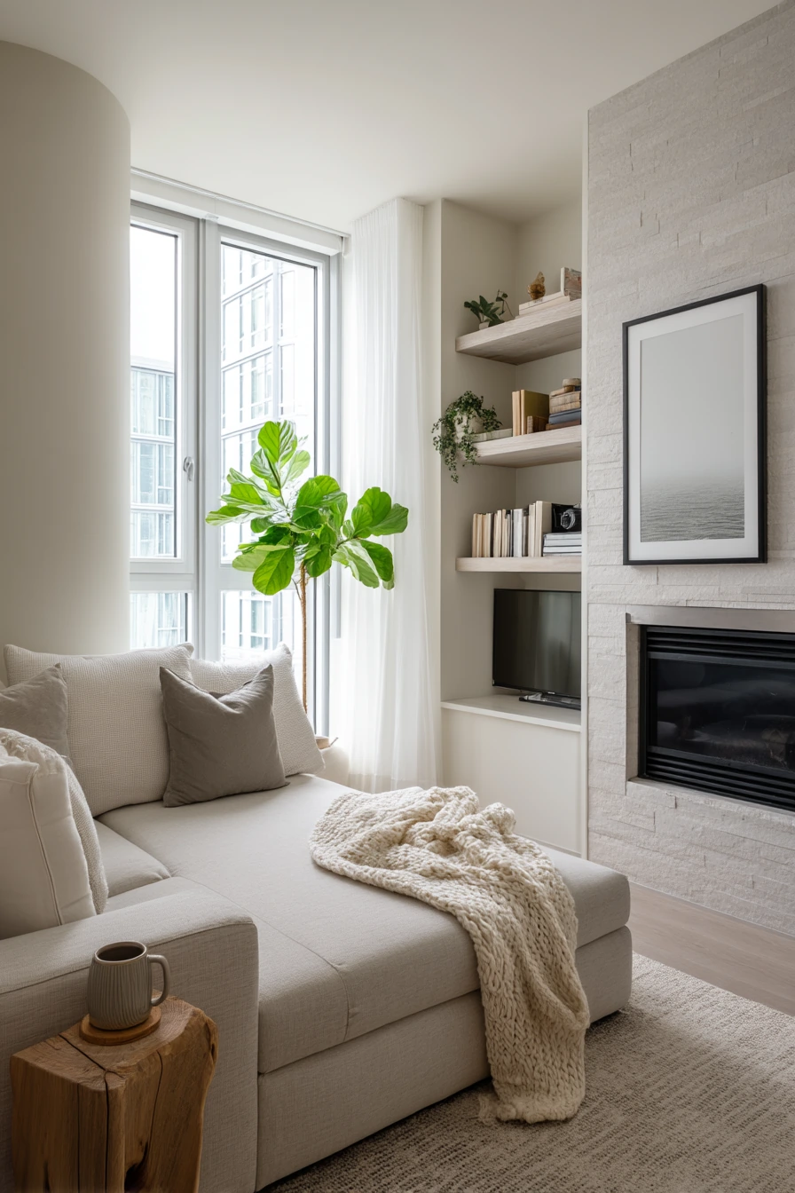 Compact Townhouse Fireplace Wall