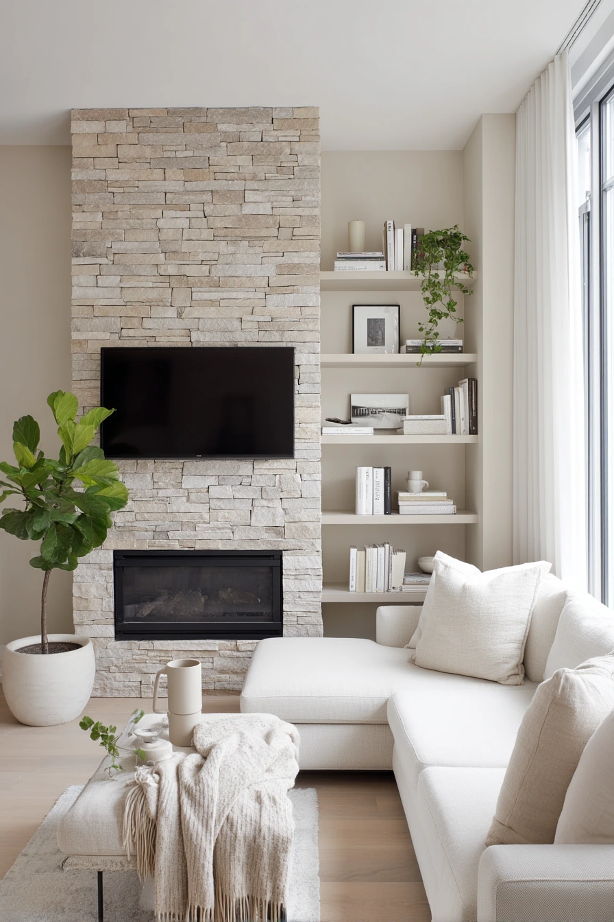 Compact Townhouse Fireplace Wall