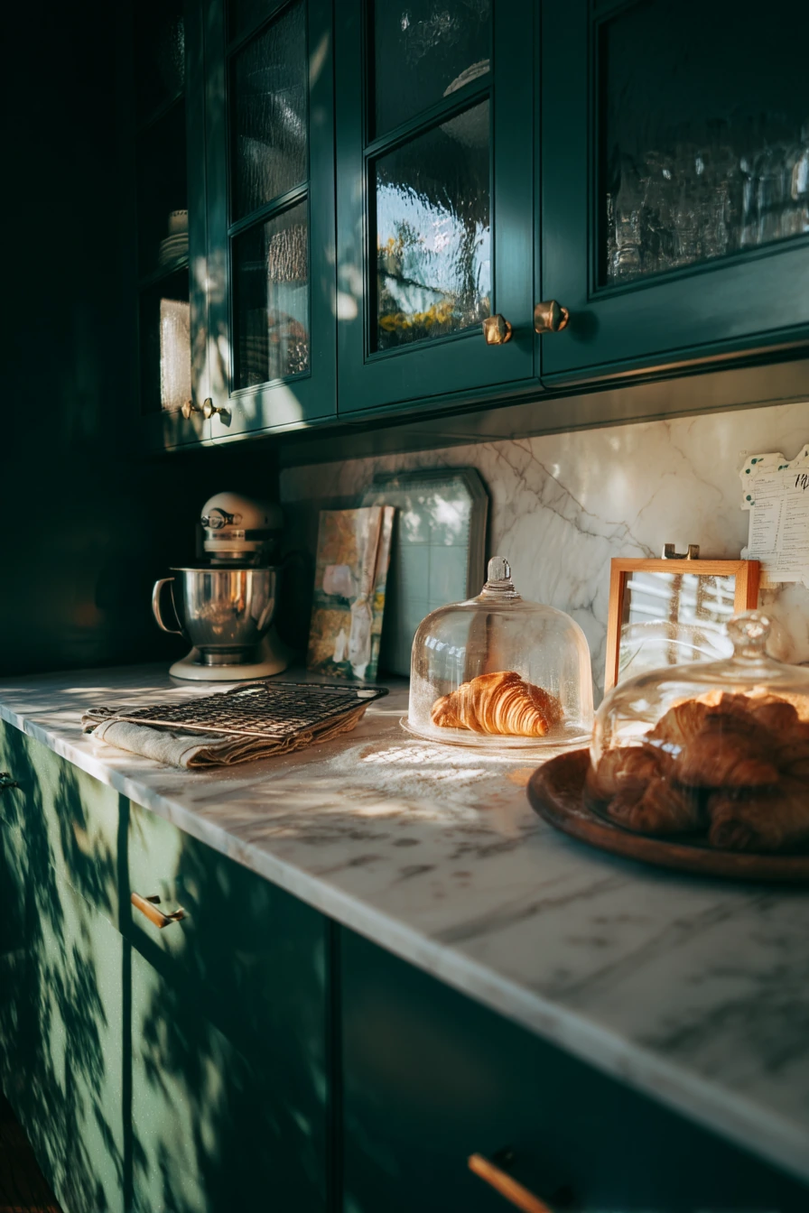 Baker’s Corner with Forest Green Cabinets