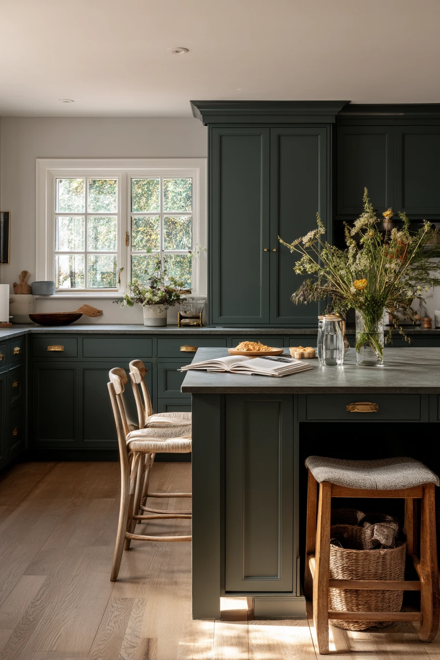 Morning Family Kitchen in Forest Green