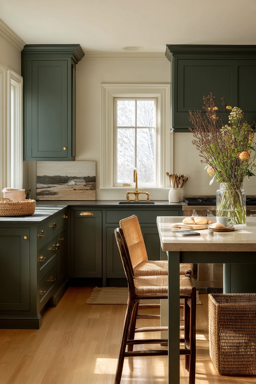 Morning Family Kitchen in Forest Green
