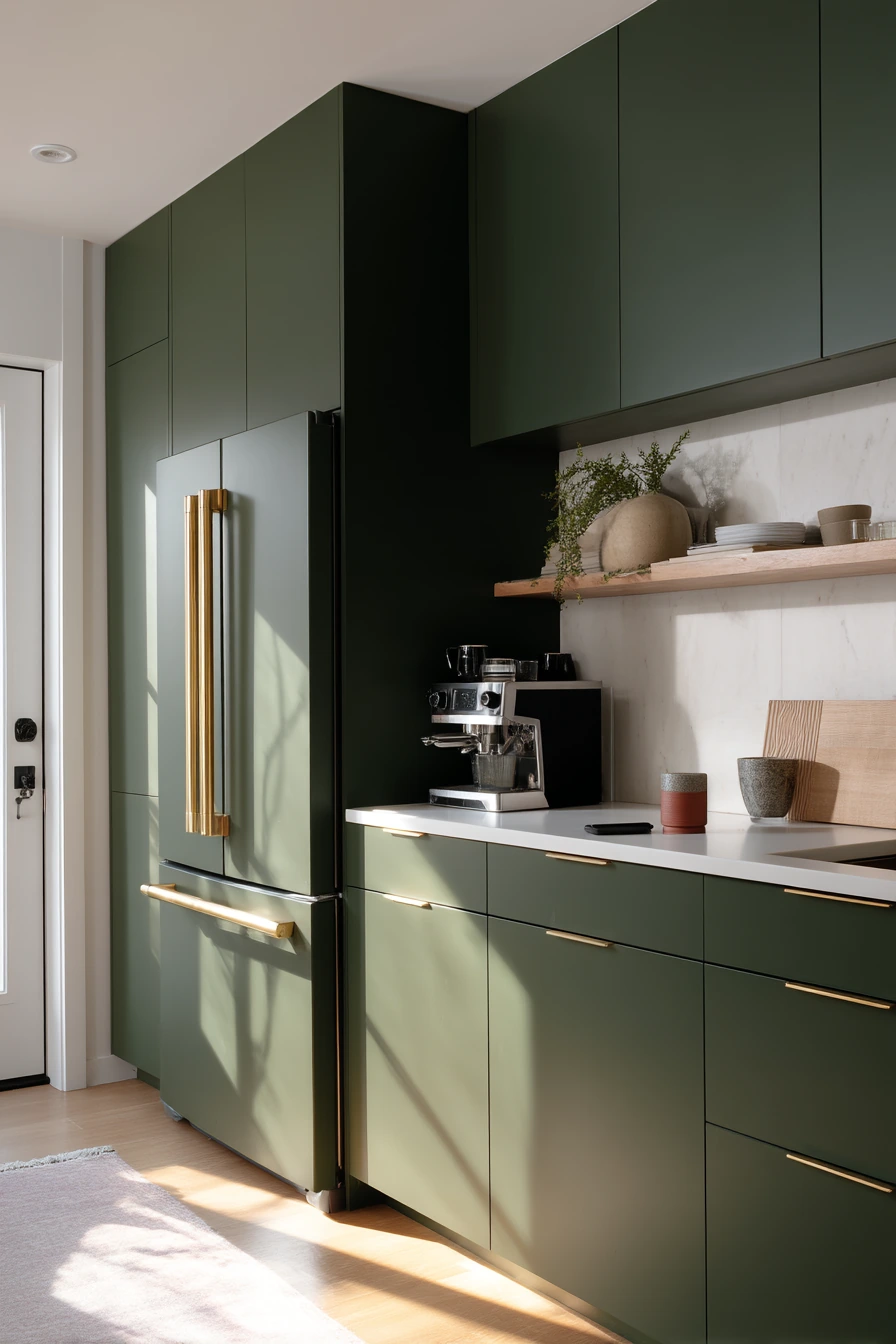 Modern Forest Green Kitchen for Everyday Cooking
