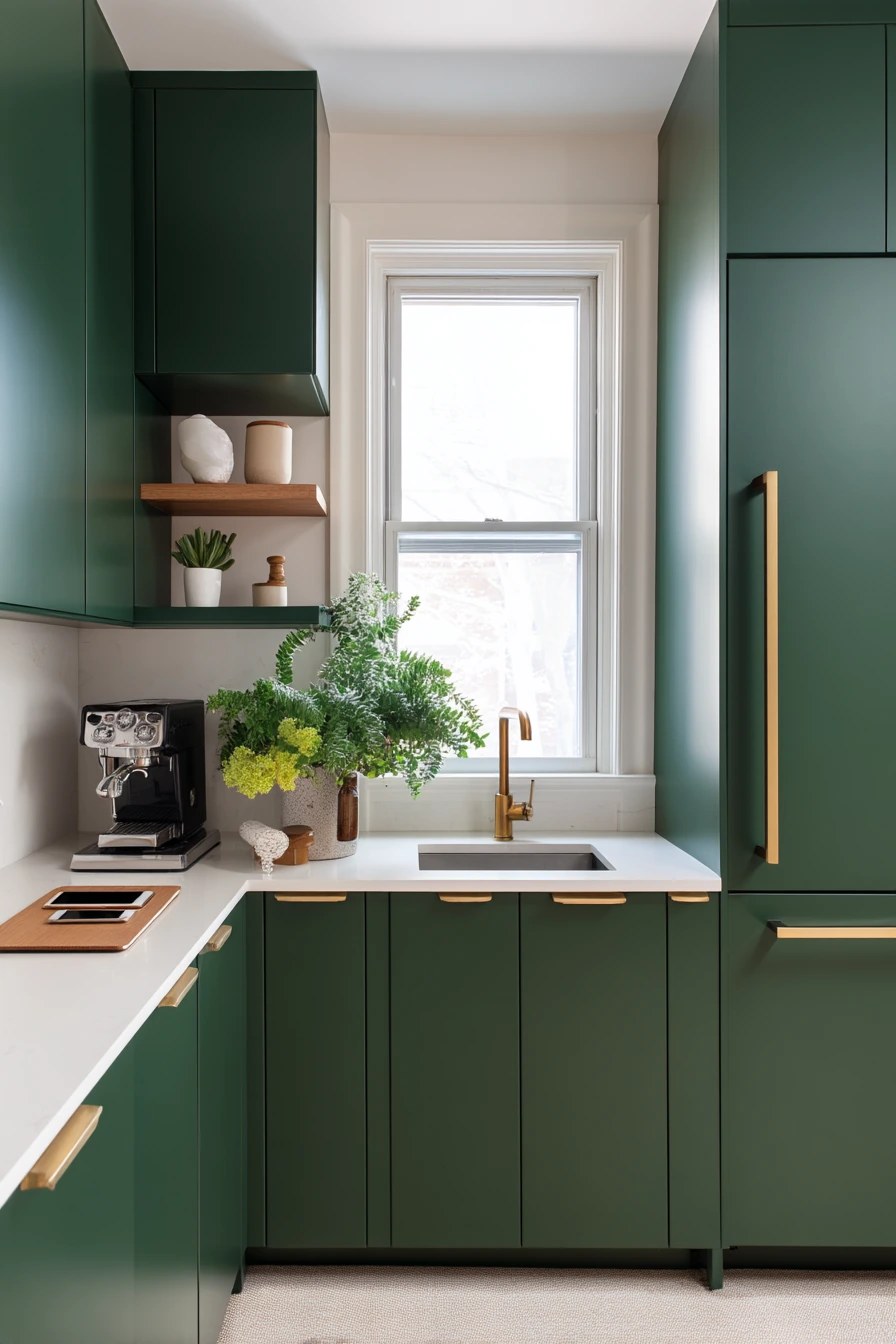 Modern Forest Green Kitchen for Everyday Cooking