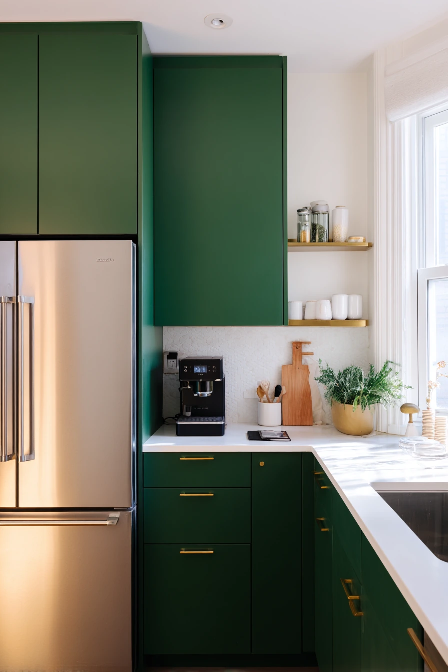 Modern Forest Green Kitchen for Everyday Cooking