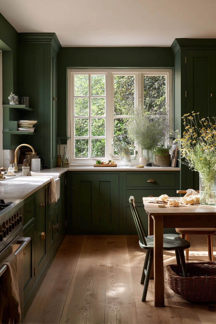 Morning Family Kitchen in Forest Green