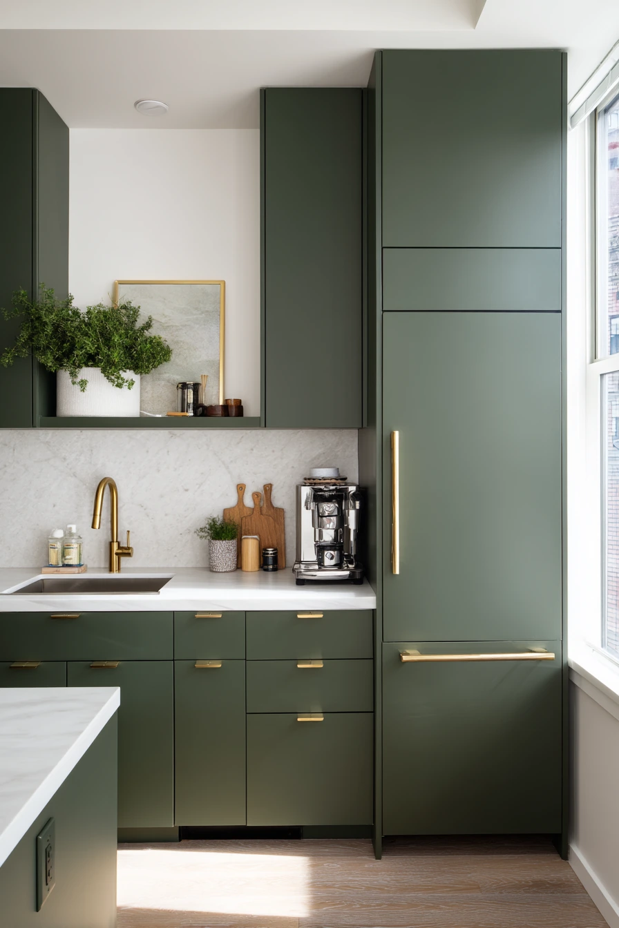 Modern Forest Green Kitchen for Everyday Cooking