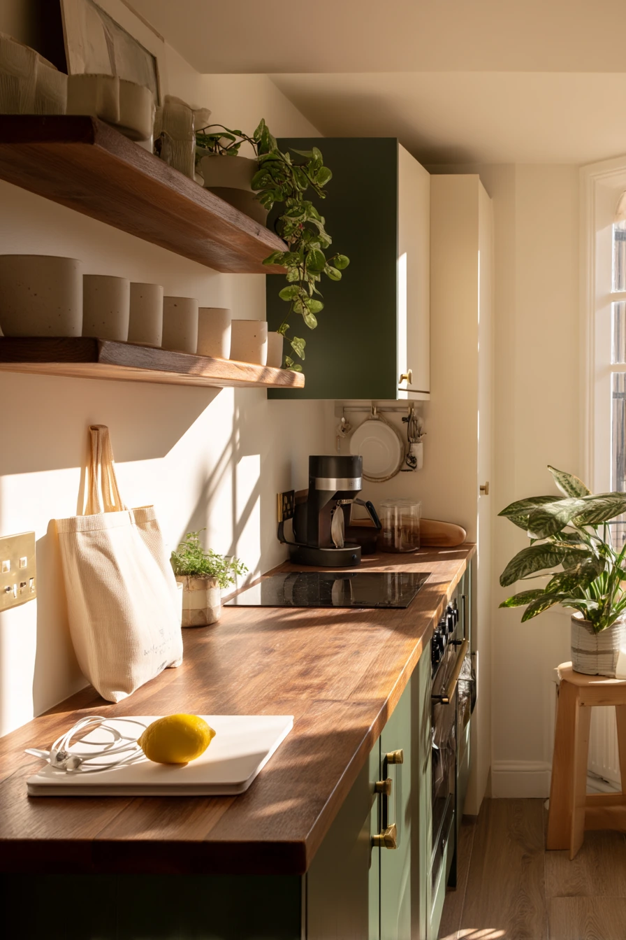 Small Apartment Forest Green Galley