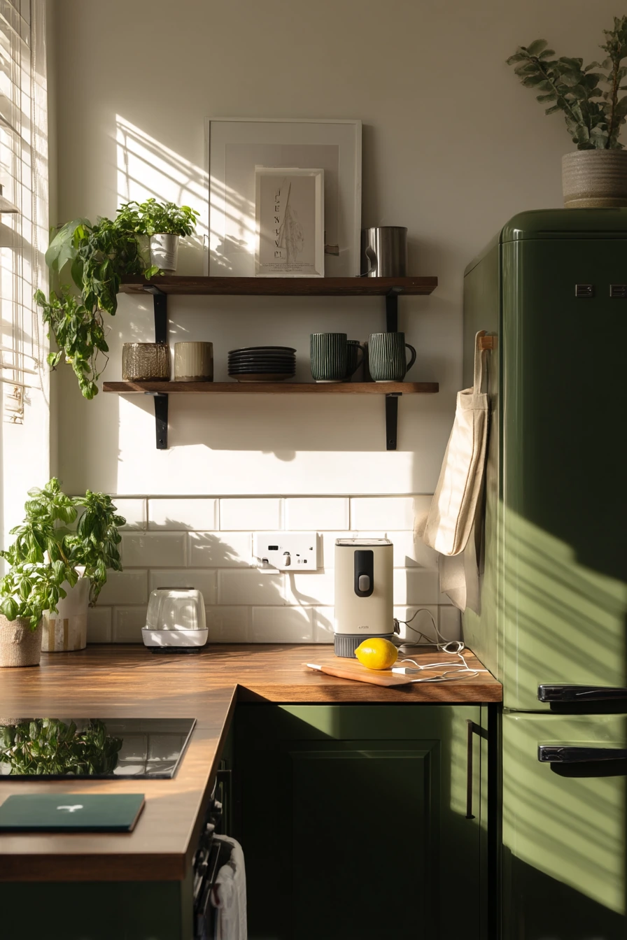 Small Apartment Forest Green Galley