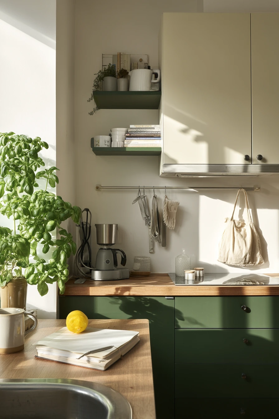 Small Apartment Forest Green Galley