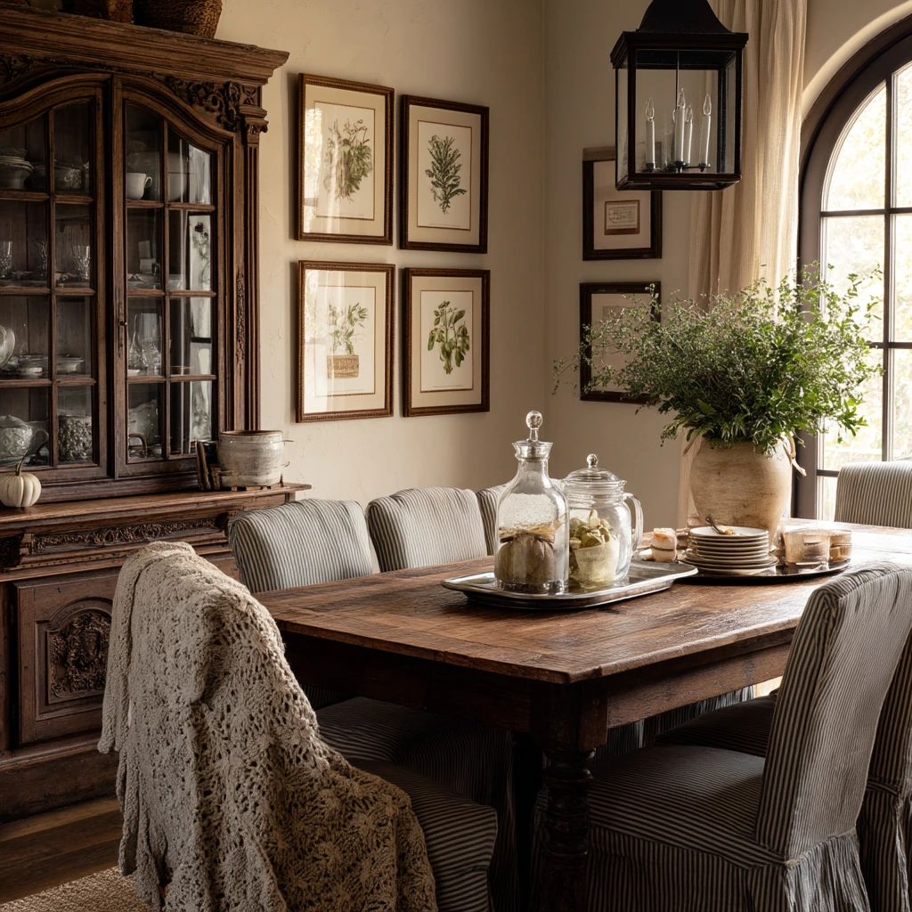 Grandmother-Style Dining Room with Heirloom Charm