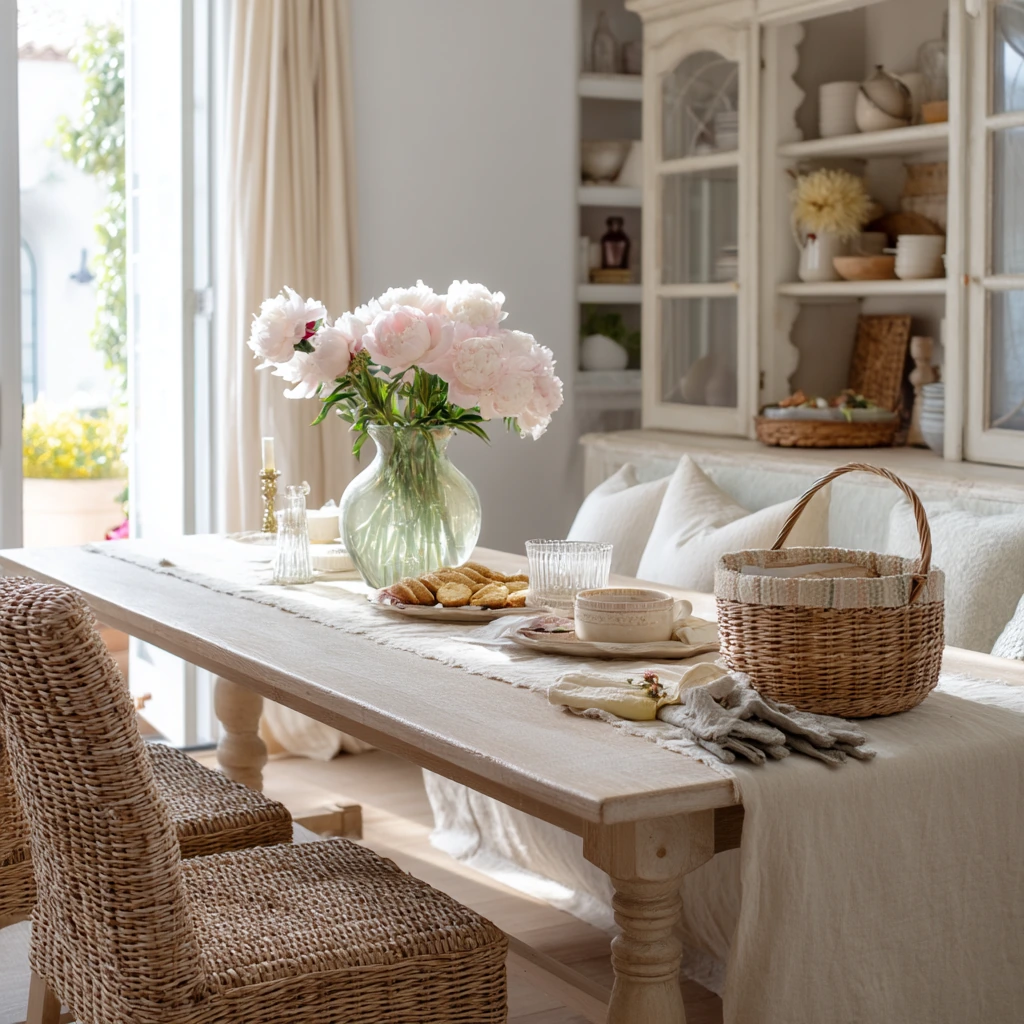 Fresh Spring Dining Room with Garden Clippings