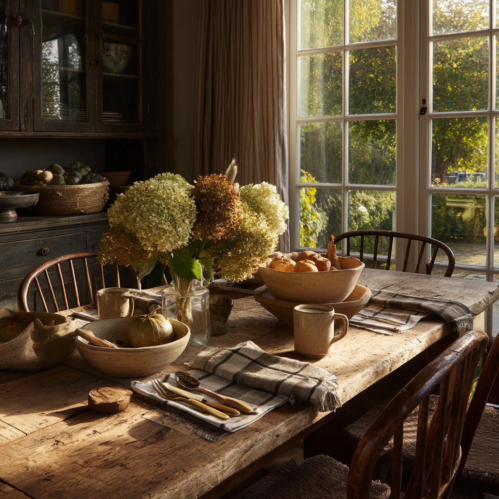 Seasonal Harvest Dining Room with Rustic Layers