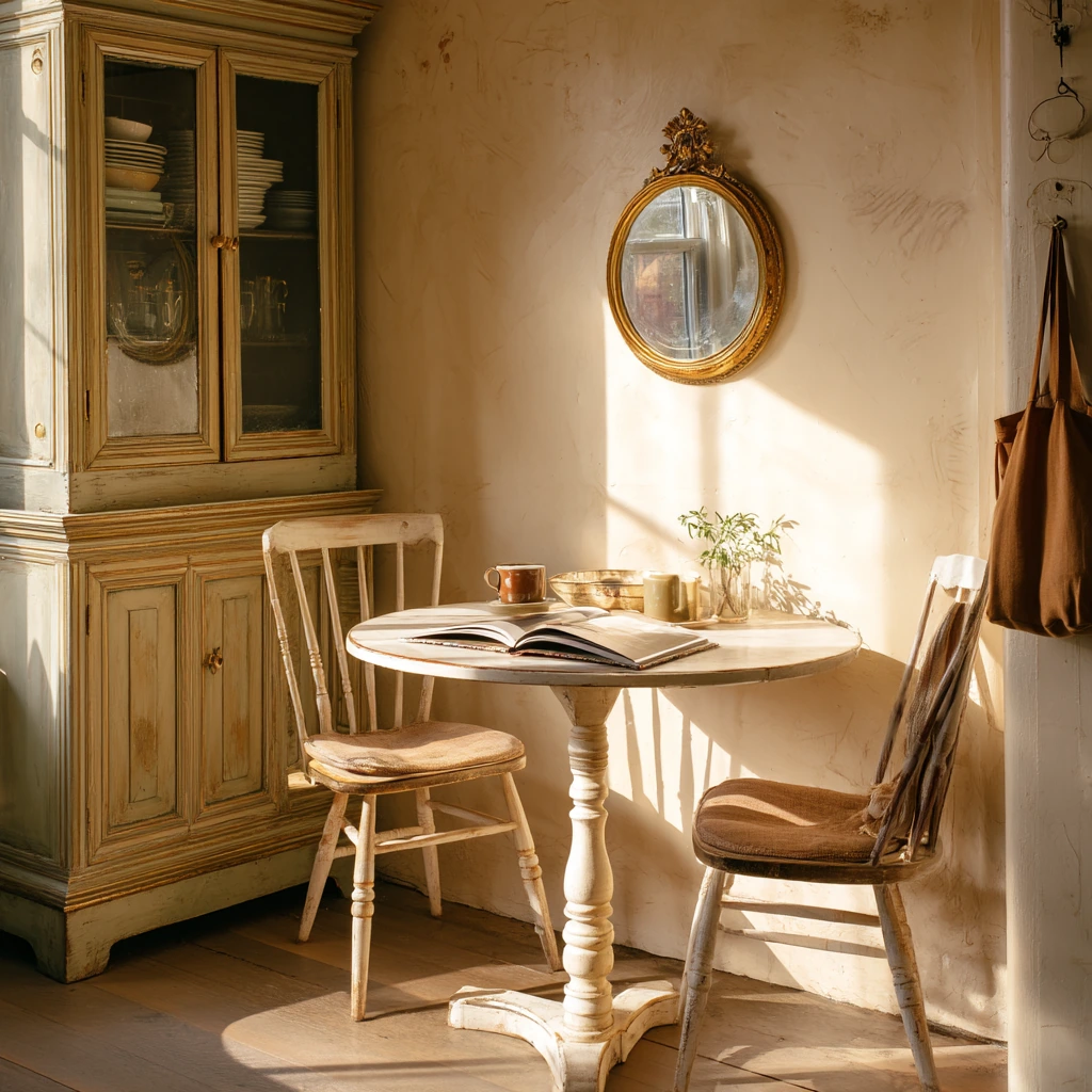 Compact Cottage Dining Nook for Apartment Living