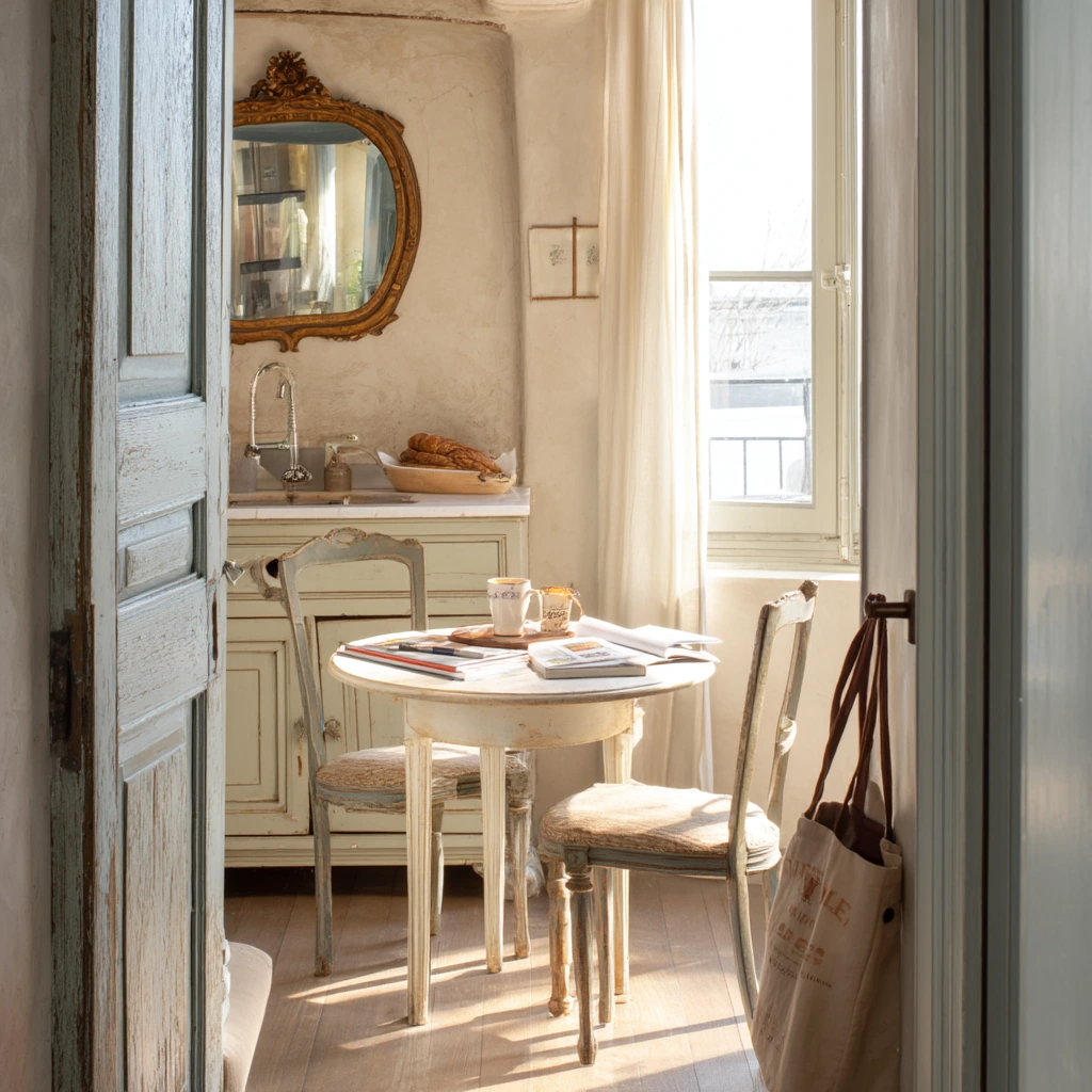 Compact Cottage Dining Nook for Apartment Living