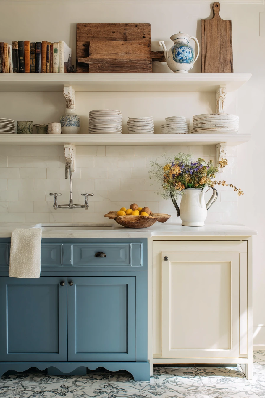 Rustic Blue and Cream Kitchen Refresh