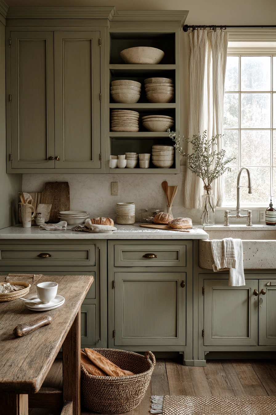 Sunlit Family Kitchen with Painted Cabinets