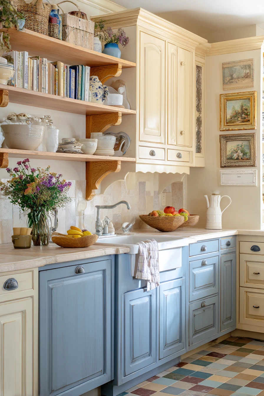 Rustic Blue and Cream Kitchen Refresh
