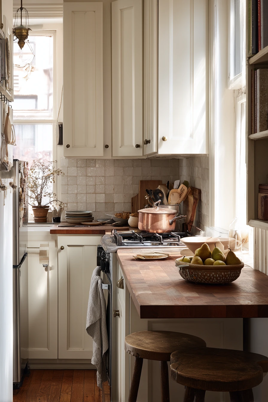 Small Cottage Kitchen with Quiet Storage