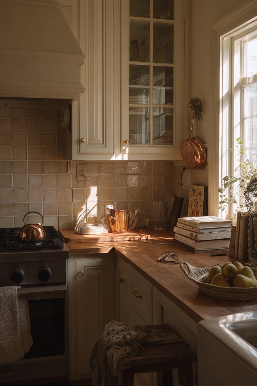 Small Cottage Kitchen with Quiet Storage