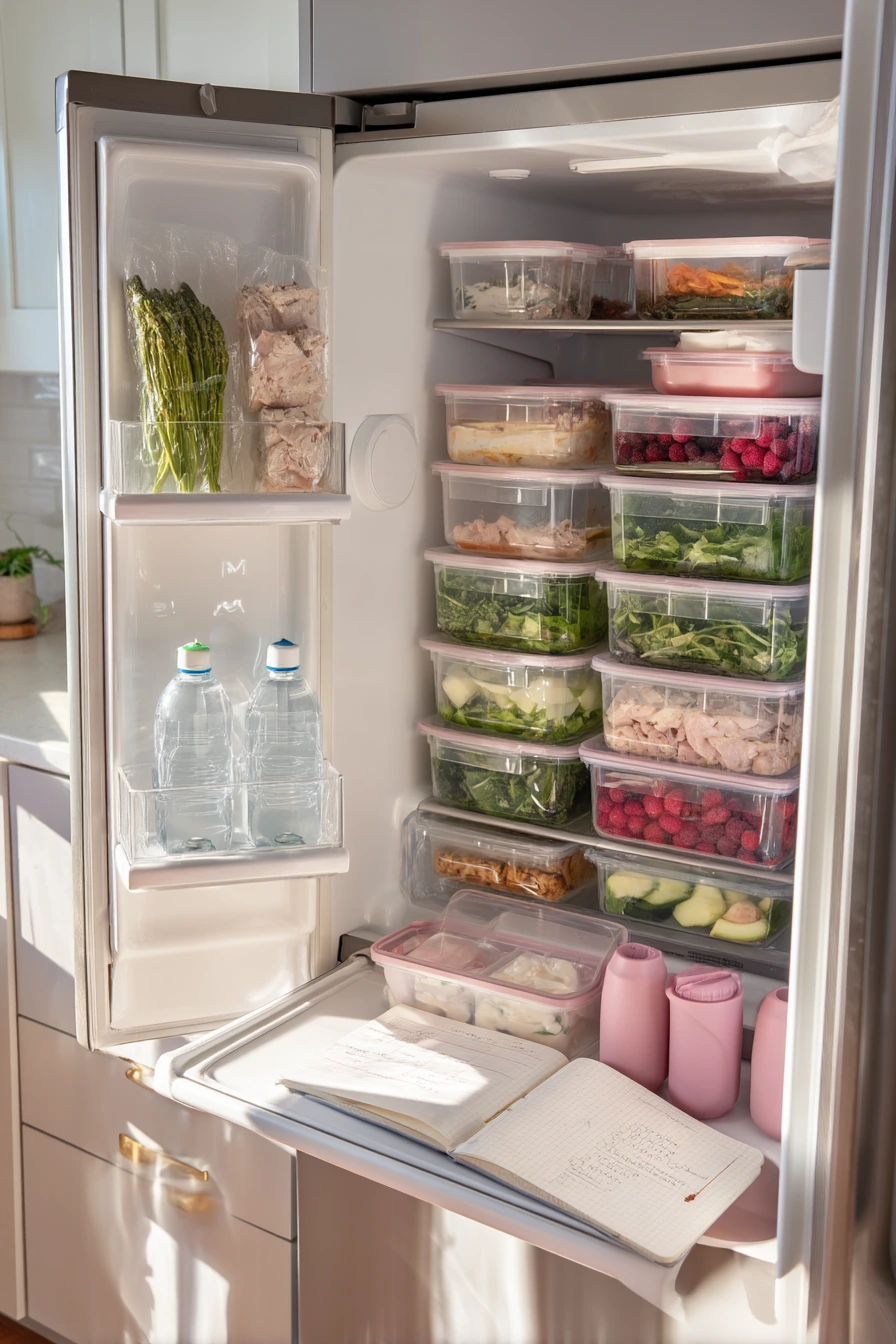 Minimal Meal Prep Fridge for a Fitness Routine