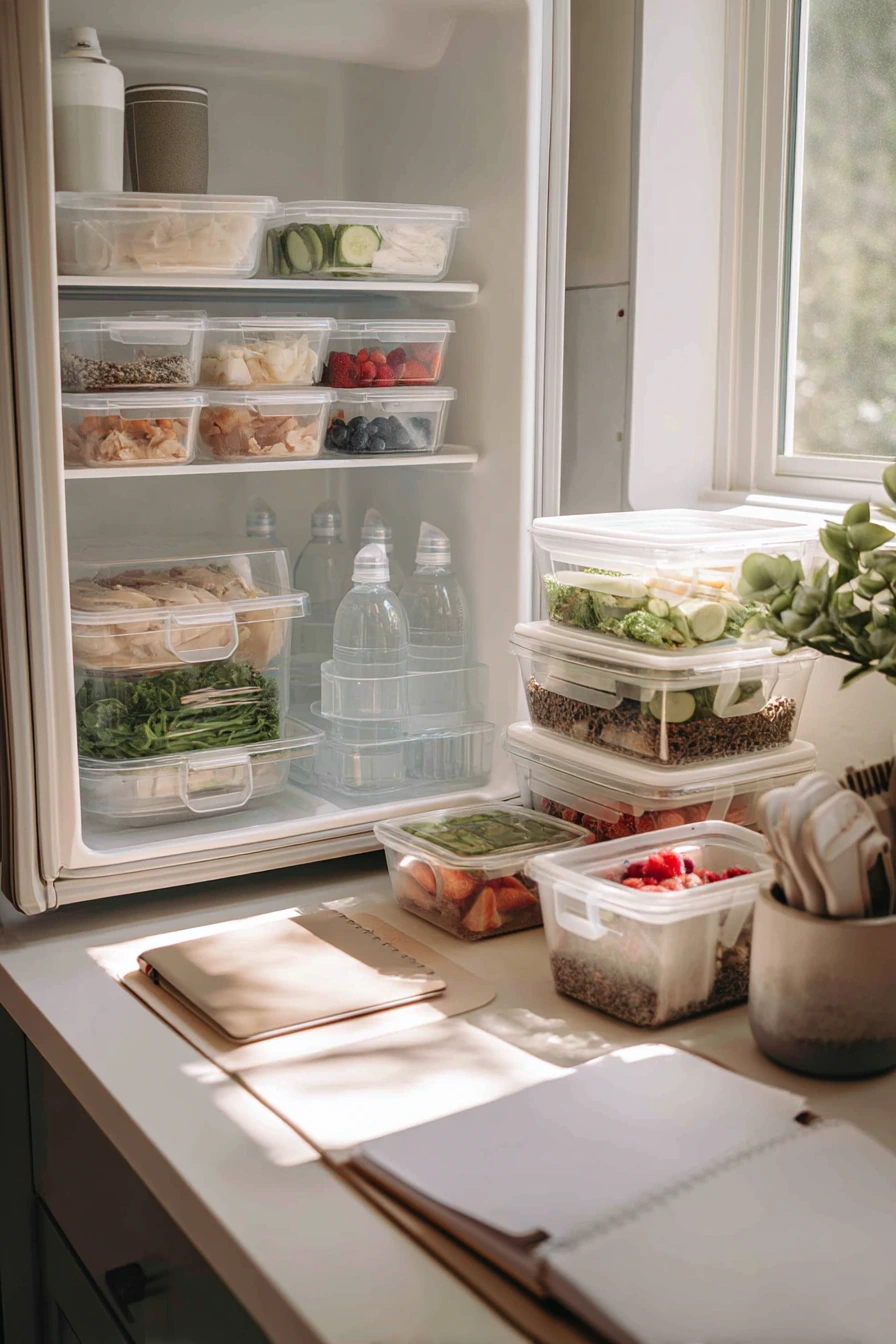 Minimal Meal Prep Fridge for a Fitness Routine