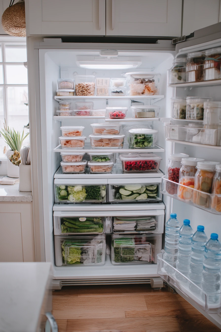 Minimal Meal Prep Fridge for a Fitness Routine