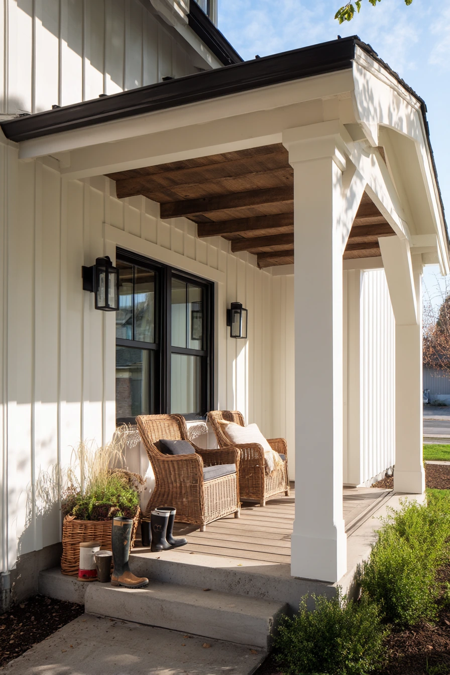Covered Front Porch Roof for a Family Home