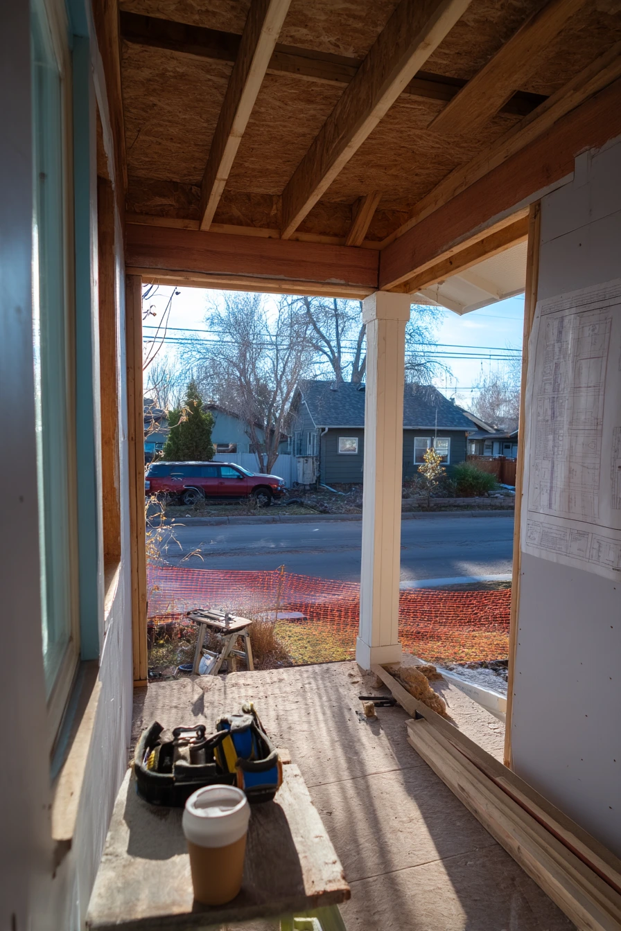 DIY Porch Roof Addition in Progress