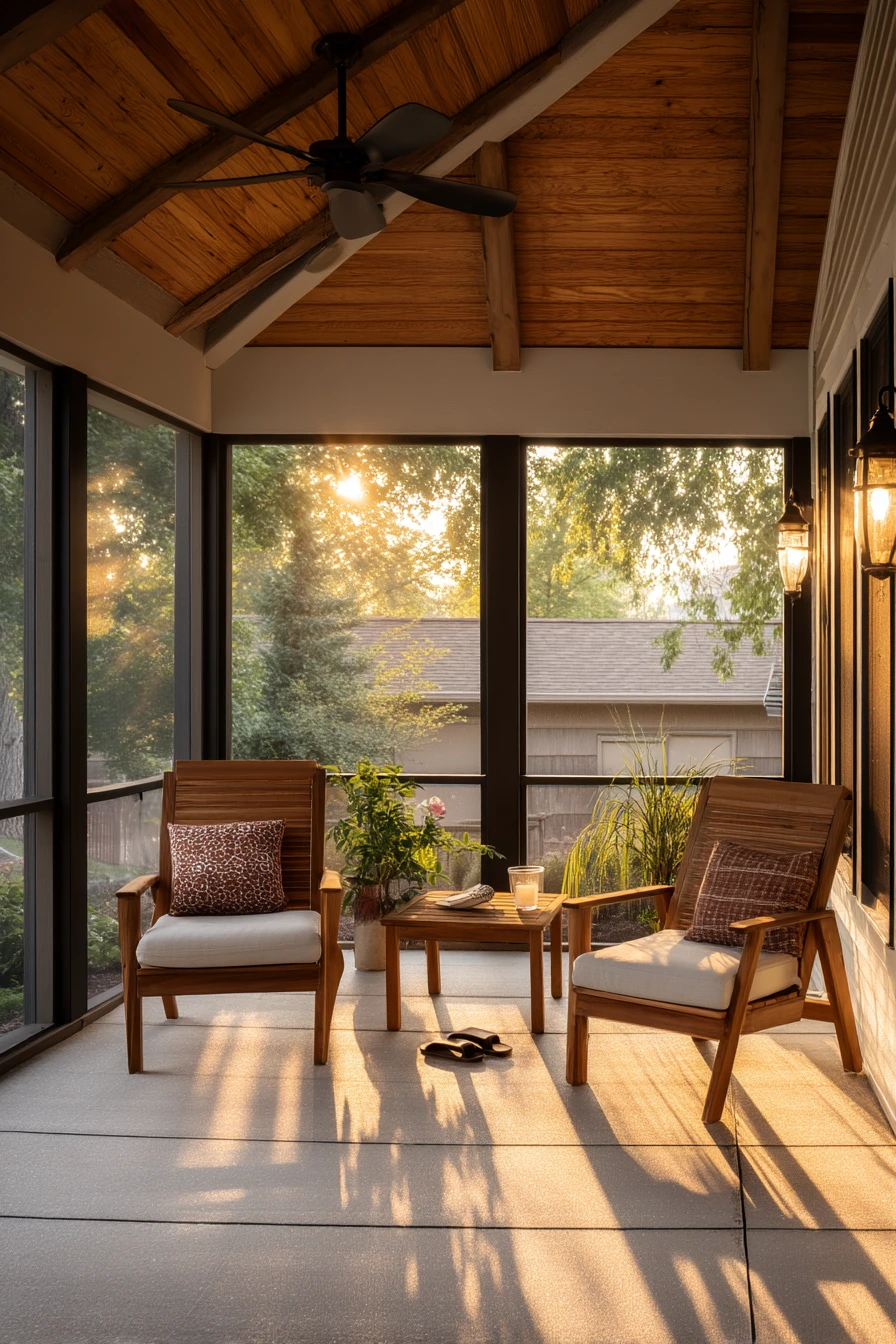 Porch Roof Idea with Screened Comfort