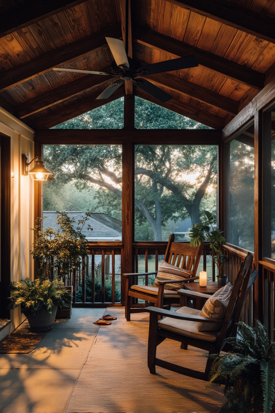 Porch Roof Idea with Screened Comfort
