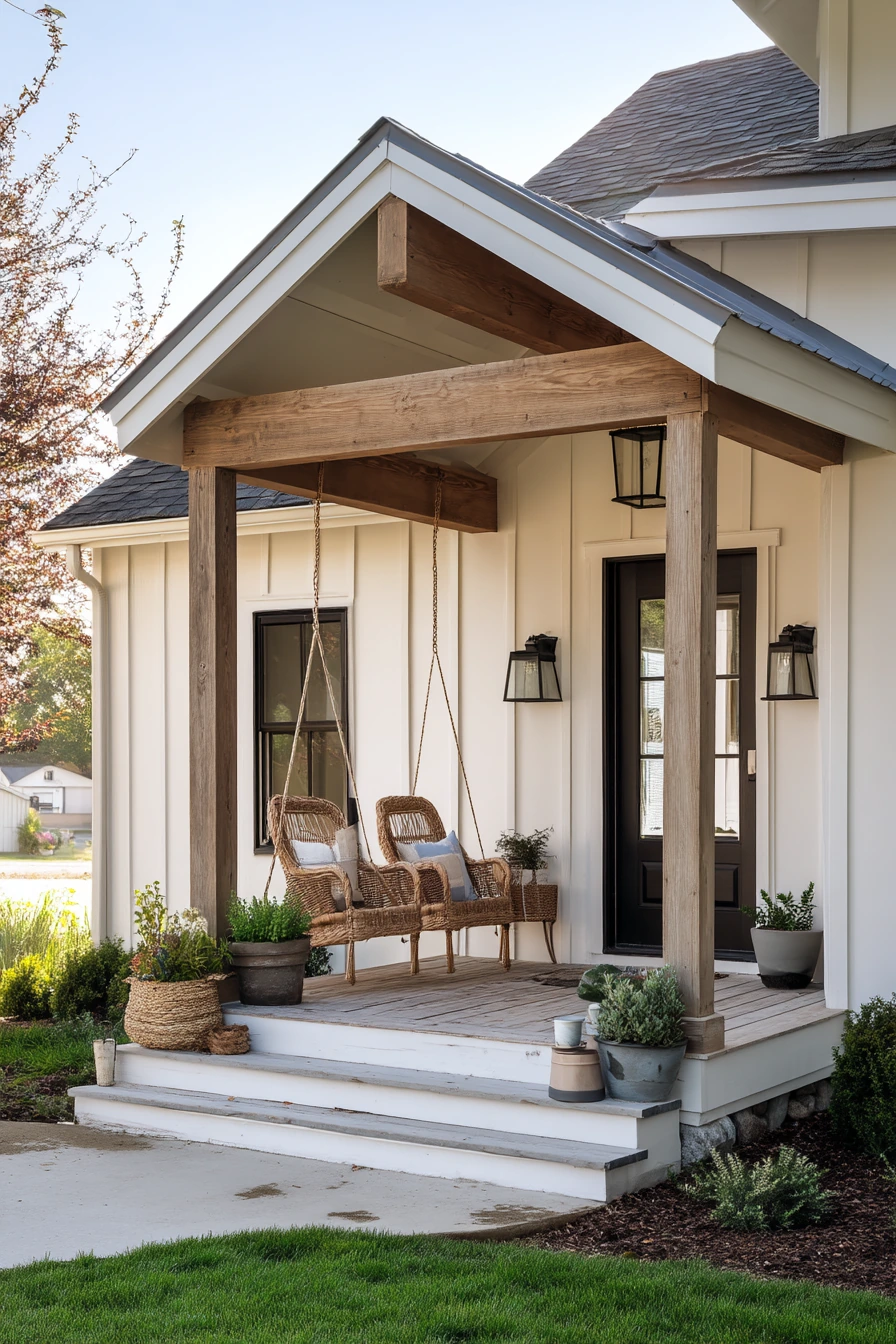 Covered Front Porch Roof for a Family Home