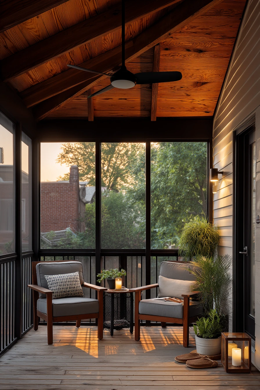 Porch Roof Idea with Screened Comfort