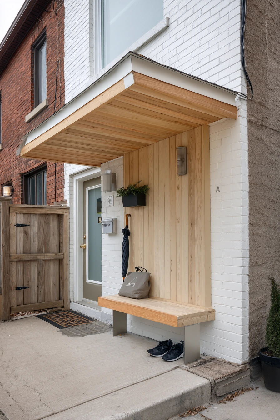 Small Front Porch Roof for a Narrow Entry