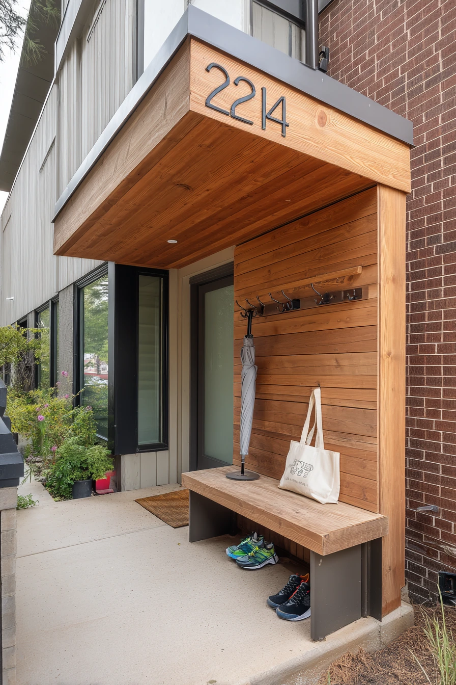 Small Front Porch Roof for a Narrow Entry