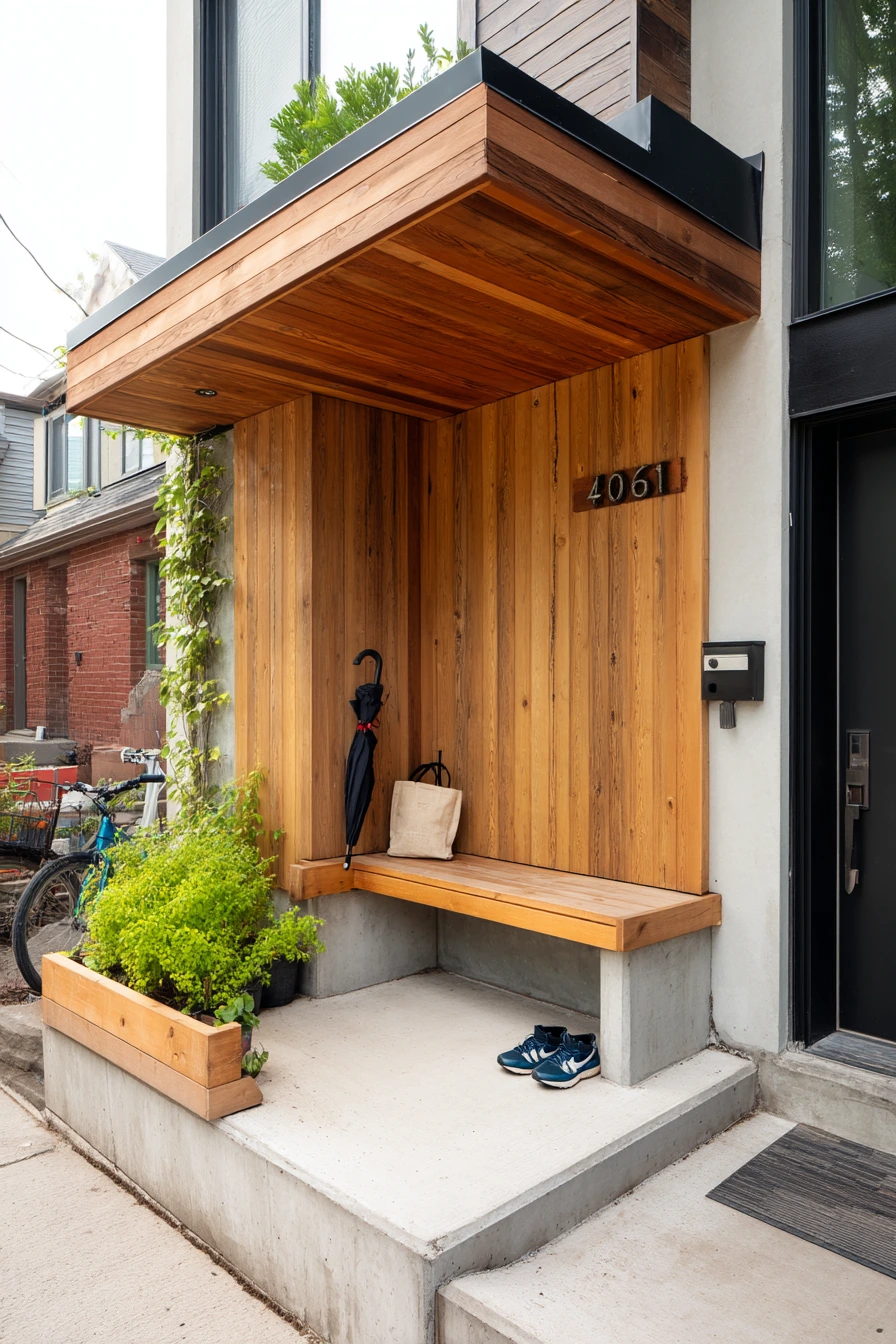 Small Front Porch Roof for a Narrow Entry